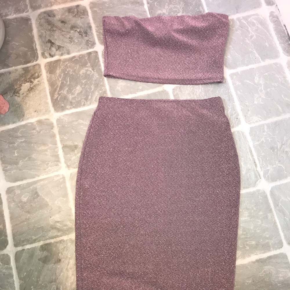 Two piece set - tube top and midi skirt